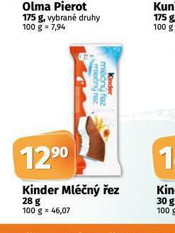 Coop Kinder mléčný řez nabídka
