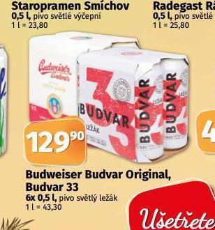 Coop Pivo budweiser budvar original nabídka