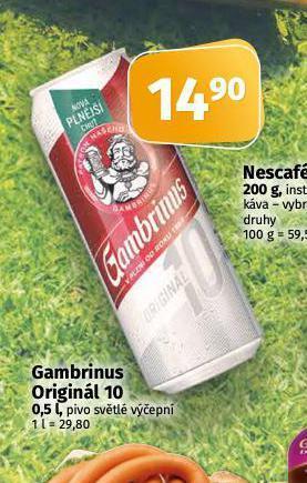 Coop Pivo gambrinus originál nabídka