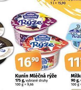 Coop Kunín mléčná rýže nabídka