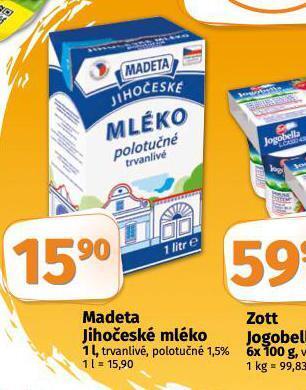 Coop Trvanlivé mléko 1,5% nabídka