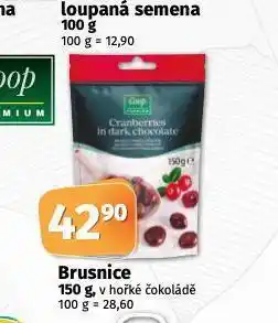 Brusnice v hořké čokoládě