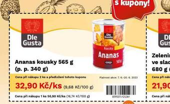 Coop Ananas kousky nabídka