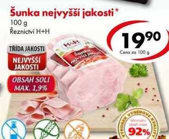 CBA Šunka nejvyšší jakosti, 100 g nabídka