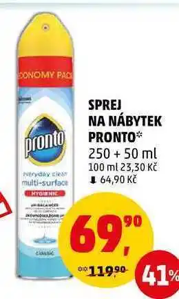 Penny Market Pronto sprej na nábytek 250 + 50ml nabídka