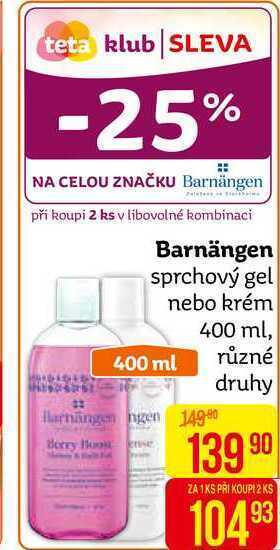 Teta Barnängen sprchový gel nebo krém 400 ml nabídka