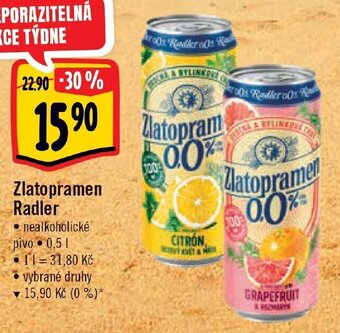 Albert Zlatopramen Radler nabídka
