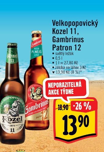 Albert Velkopopovický Kozel 11, Gambrinus Patron 12 nabídka