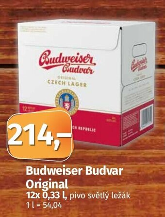 COOP TIP Budweiser Budvar Original nabídka