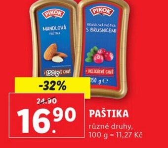 Lidl PAŠTIKA nabídka