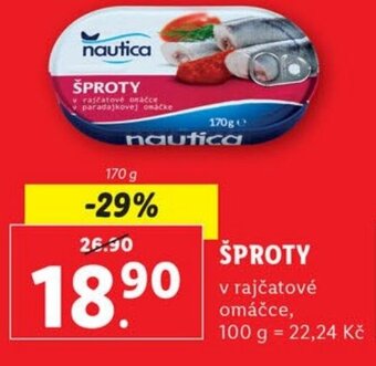 Lidl ŠPROTY nabídka