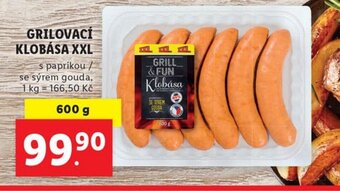 Lidl GRILOVACÍ KLOBÁSA XXL nabídka