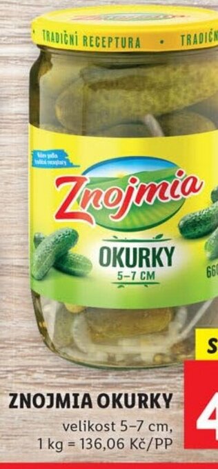 Lidl ZNOJMIA OKURKY nabídka