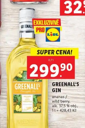 Lidl GREENALL'S GIN nabídka