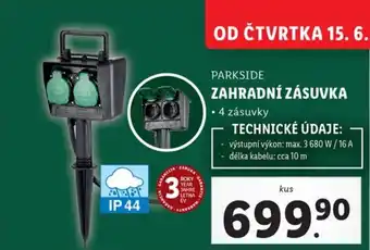 Lidl PARKSIDE ZAHRADNÍ ZÁSUVKA nabídka