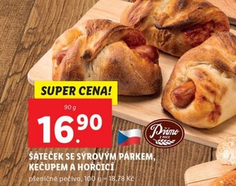Lidl ŠÁTEČEK SE SÝROVÝM PÁRKEM, KEČUPEM A HOŘČICÍ nabídka
