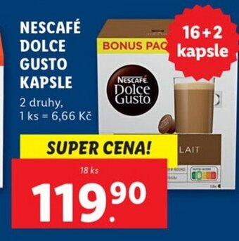 Lidl NESCAFÉ DOLCE Gusto KAPSLE nabídka