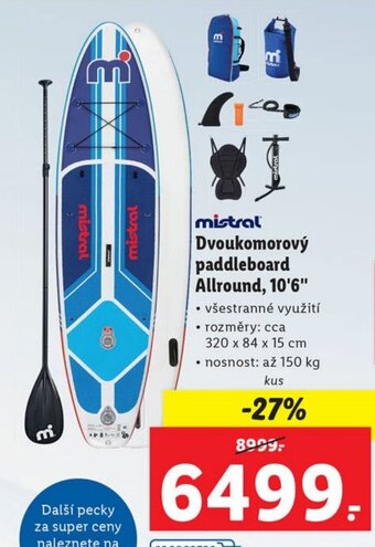 Lidl mistral Dvoukomorový paddleboard Allround, 10'6" nabídka