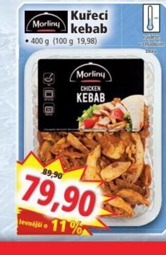 Norma Kuřecí kebab nabídka