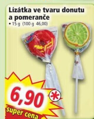 Lízátka ve tvaru donutu a pomeranče
