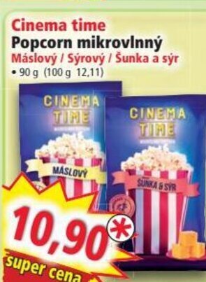 Norma Cinema time Popcorn mikrovlnný nabídka
