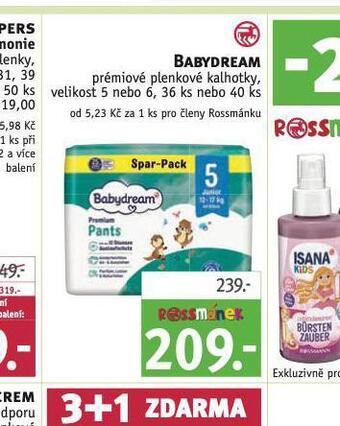 Rossmann Babydream plenky nabídka