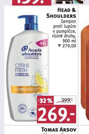 Rossmann Head&shoulders šampon nabídka
