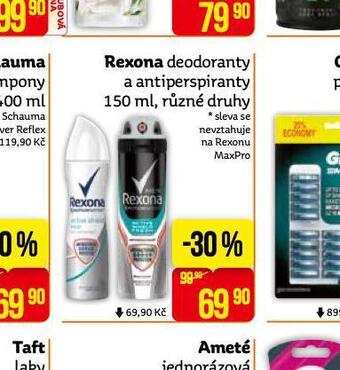 Teta Rexona deodoranty, antiperspiranty nabídka