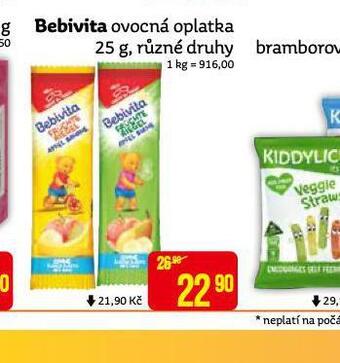 Teta Bebivita ovocná oplatka nabídka