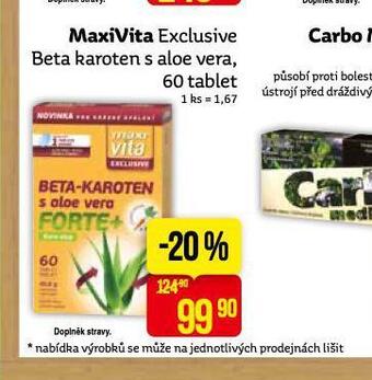 Teta Maxivita exclusive beta karoten s aloe vera nabídka