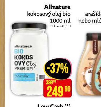 Teta Allnature kokosový olej bio nabídka