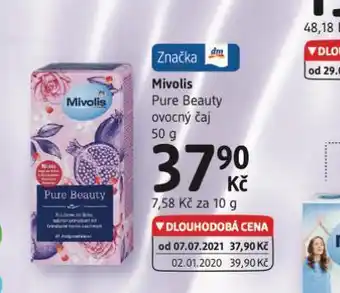 dm drogerie Mivolis pure beauty ovocný čaj nabídka