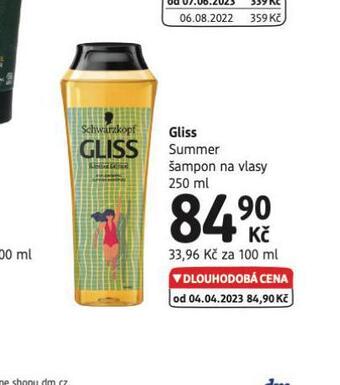 dm drogerie Gliss šampon nabídka