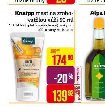 Teta Kneipp mast na zrohovatělou kůži nabídka