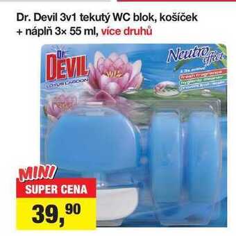 Šlak Dr. devil 3v1 tekutý wc blok, košíček + náplň 3x 55 ml nabídka