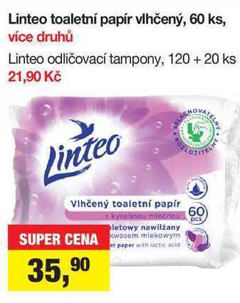 Šlak Linteo toaletní papír vlhčený, 60 ks nabídka