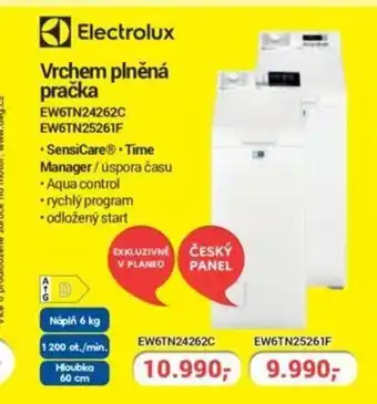 Planeo Elektro Electrolux Vrchem plněná pračka nabídka