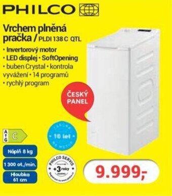 Planeo Elektro PHILCO Vrchem plněná pračka/PLDI 138 C QTL nabídka