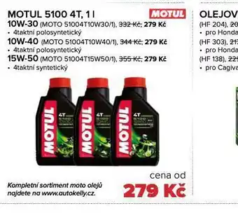 Auto Kelly Olej motul 5100 4t 10w-40 nabídka