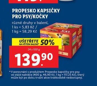 Lidl Propesko kapsičky pro kočky nabídka