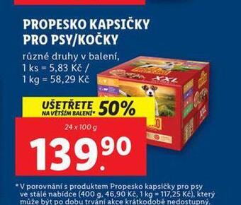 Lidl Propesko kapsičky pro psy nabídka