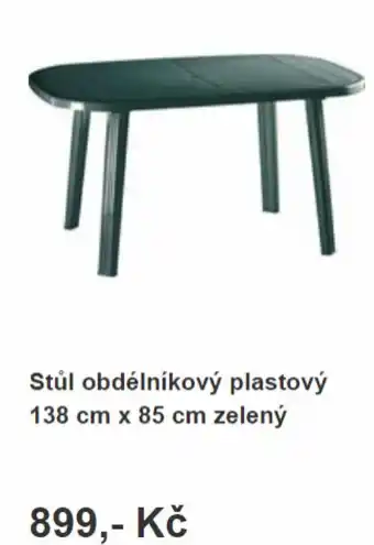 OBI Stůl obdélníkový plastový 138 cm x 85 cm zelený nabídka