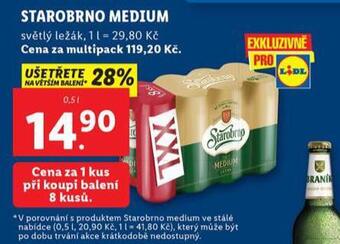 Lidl Pivo starobrno medium nabídka