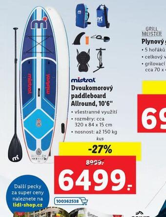 Lidl Dvoukomorový paddleboard allround 10,6 nabídka