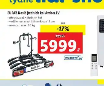 Eufab nosič jízdních kol amber iv