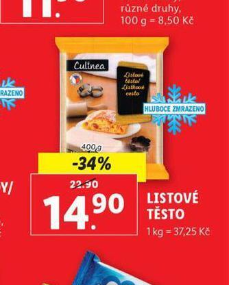 Lidl Listové těsto nabídka