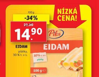 Lidl Eidam plátky 30% nabídka