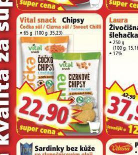 Norma Vital snack chipsy nabídka