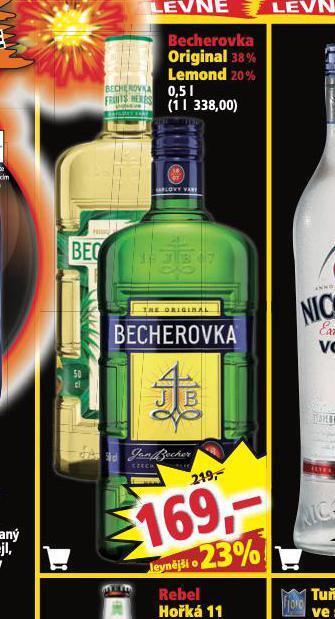 Norma Becherovka, becherovka lemond nabídka