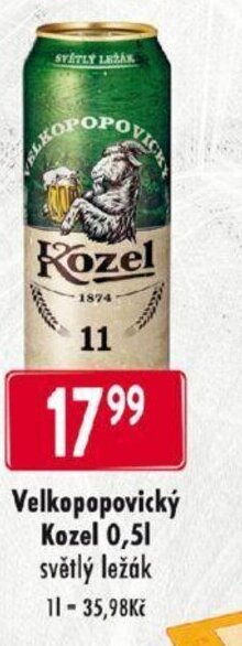 Astur&Qanto Velkopopovický Kozel 0,5l nabídka